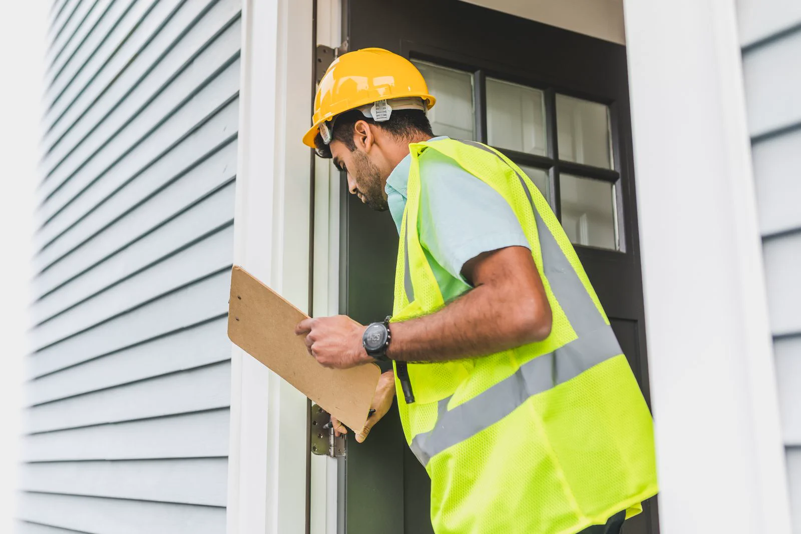 Independent professional inspecting a residential property